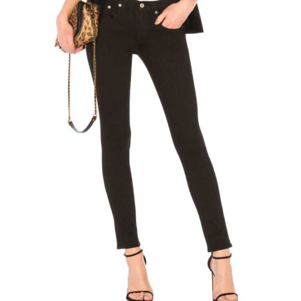 30. Rag & Bone Women Black Midrise Skinny Ankle Denim Jeans Size 26